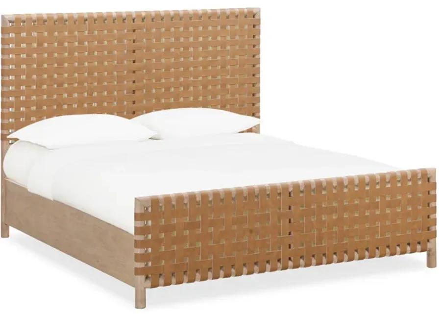 Dorsey King-size Woven Panel Bed in Granola and Ginger