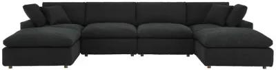 Commix Down Filled Overstuffed Boucle 6-Piece Sectional Sofa