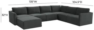 Willow Charcoal Modular Large Chaise Sectional