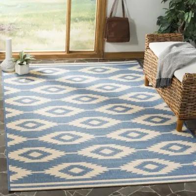 LINDEN 171 Collection LND171N-5 Cream / Blue 5'-3" X 7'-6"