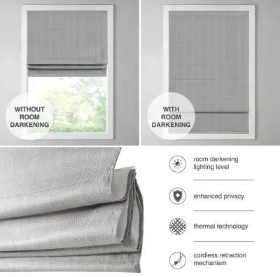 Madison Park Galen Taupe Basketweave Room Darkening Cordless Roman Shade