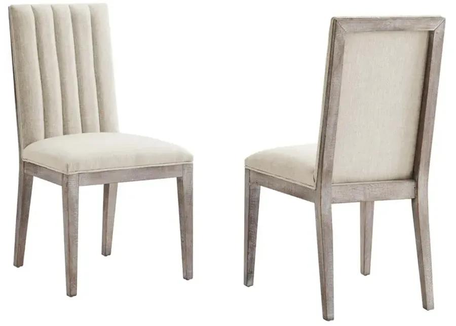 Maisonette French Vintage Tufted Fabric Dining Side Chairs Set of 2