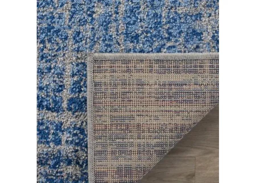 Adirondack Contemporary Blue / Silver 4' X 6' Powerloomed Rug