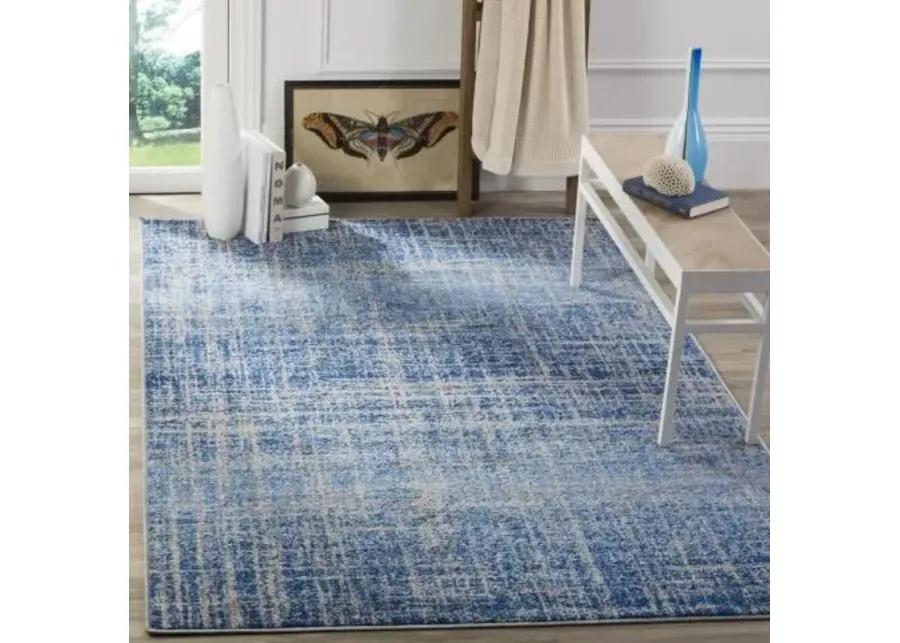 Adirondack Contemporary Blue / Silver 4' X 6' Powerloomed Rug