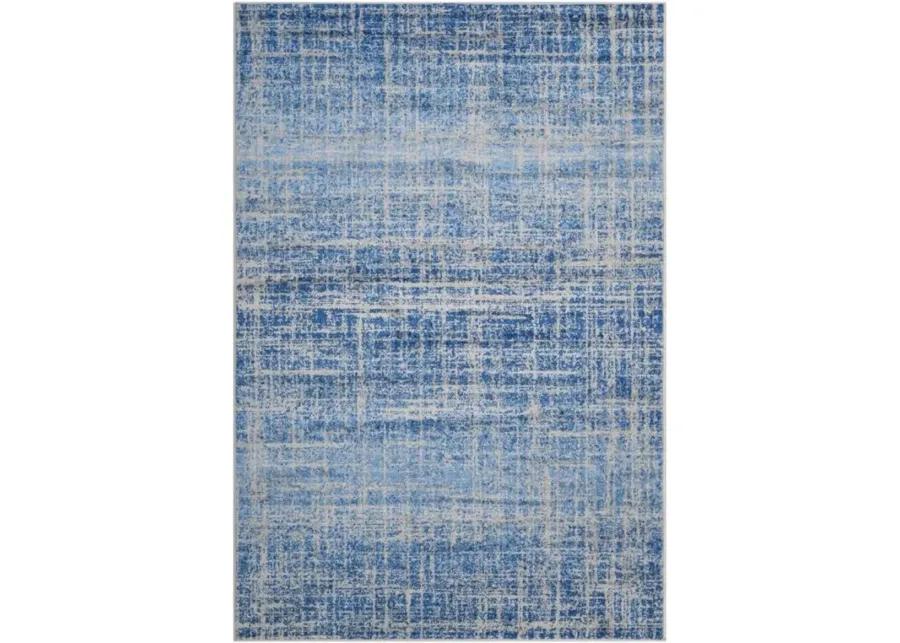 Adirondack Contemporary Blue / Silver 4' X 6' Powerloomed Rug