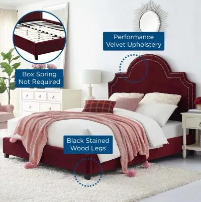 Primrose Queen Performance Velvet Platform Bed