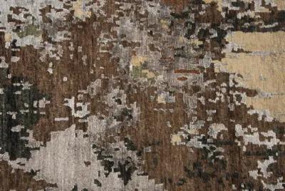 Finesse Beige/Brown Abstract Hand Spun New Zealand Wool/Tencel 6' x 9' Rectangle Rug