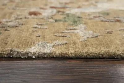 Finesse Beige/Brown Abstract Hand Spun New Zealand Wool/Tencel 6' x 9' Rectangle Rug