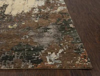 Finesse Beige/Brown Abstract Hand Spun New Zealand Wool/Tencel 6' x 9' Rectangle Rug