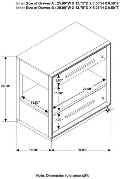 Darlene 2-Drawer Nightstand