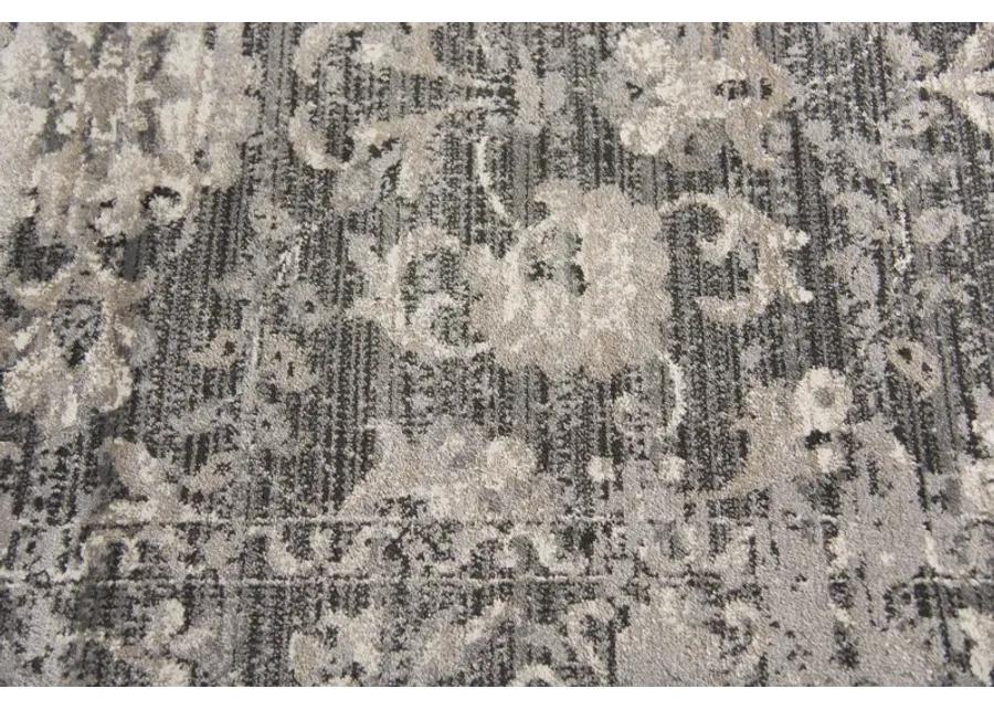 Panache Gray/Taupe Floral Distress Polypropylene 7'10" x 10'10" Rectangle Rug