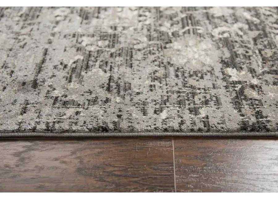 Panache Gray/Taupe Floral Distress Polypropylene 7'10" x 10'10" Rectangle Rug