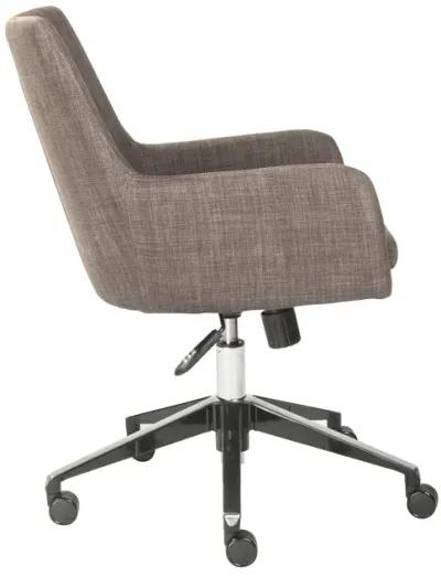 Calais-O Office Chair in Dark Gray with Polished Aluminum Base