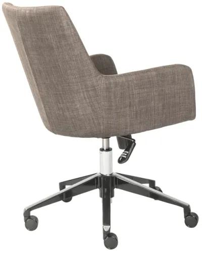 Calais-O Office Chair in Dark Gray with Polished Aluminum Base