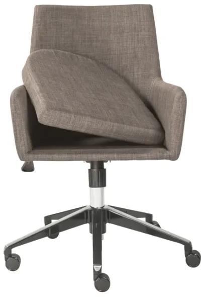 Calais-O Office Chair in Dark Gray with Polished Aluminum Base