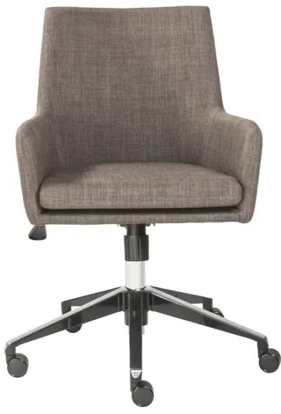 Calais-O Office Chair in Dark Gray with Polished Aluminum Base