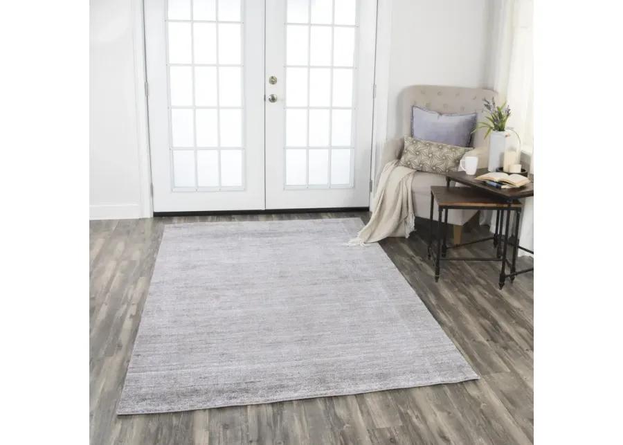 Grand Haven Light Gray Solid Wool/Tencel 5' x 8' Rectangle Rug