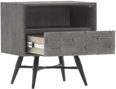 Makena 1 Drawer Night Stand in Grey Acacia Wood