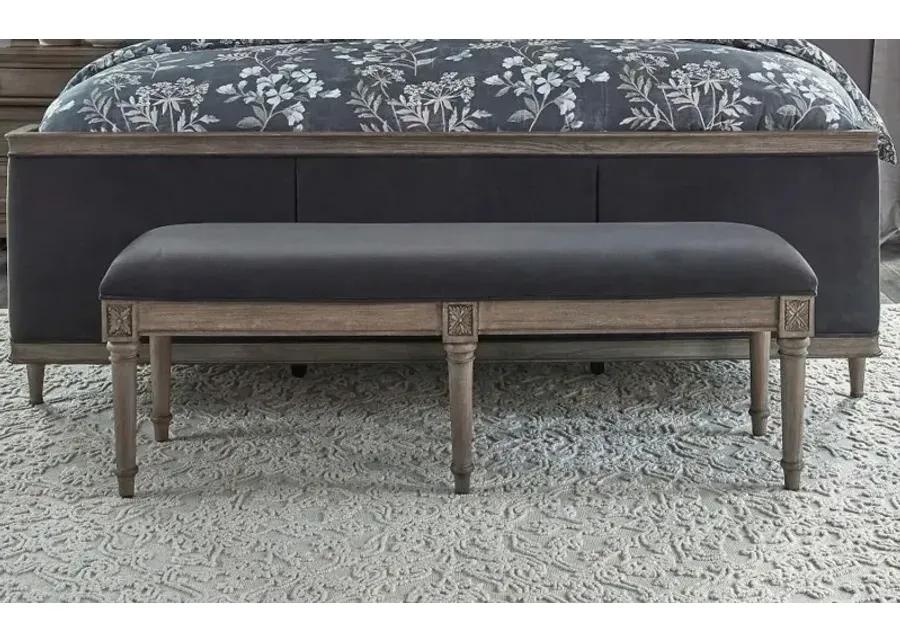 Alderwood Upholstered Bench French Grey