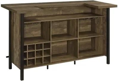 Bellemore Rectangular Storage Bar Unit Rustic Oak