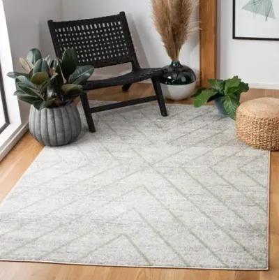 ADIRONDACK Contemporary Grey / Green 6' X 6' Round Powerloomed Rug