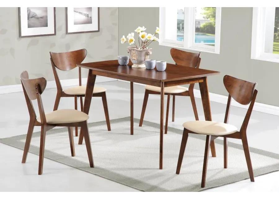 Kersey 5-piece Rectangular Dining Set Chestnut and Tan