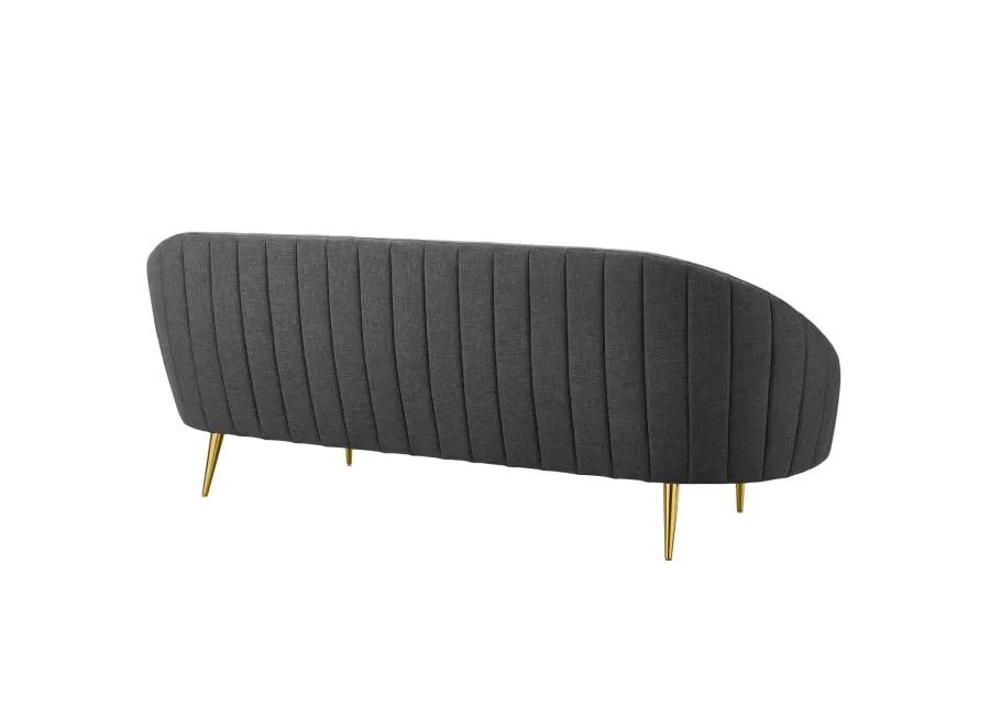 Sublime Vertical Curve Back Fabric Sofa