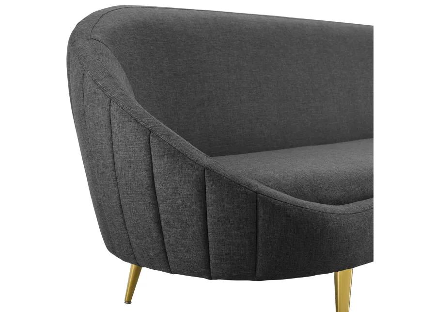 Sublime Vertical Curve Back Fabric Sofa