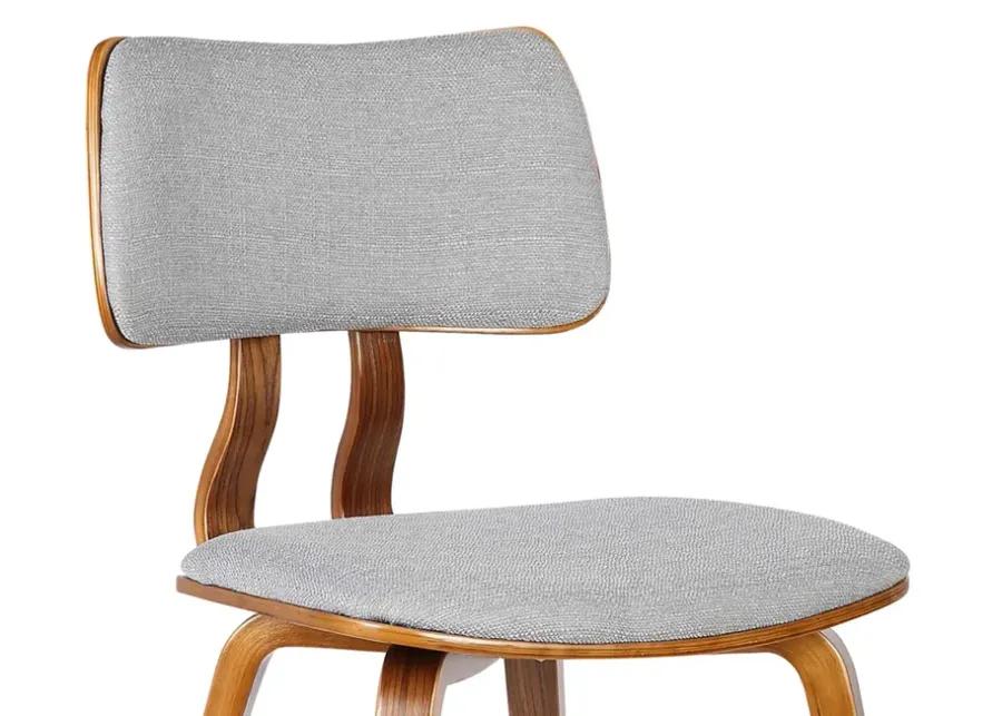 Jaguar Mid-Century Dining Chair in Walnut Wood and Gray Fabric