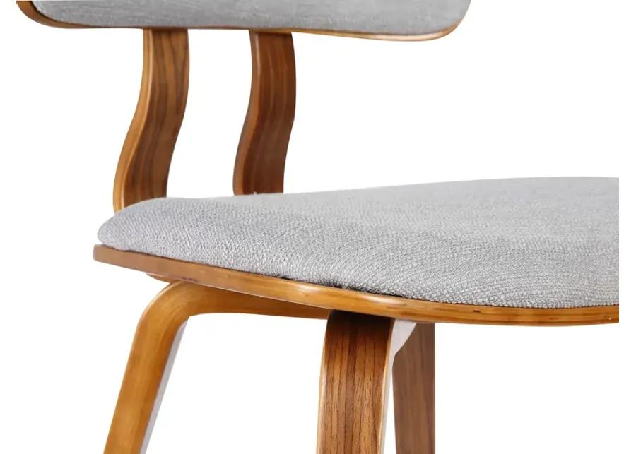 Jaguar Mid-Century Dining Chair in Walnut Wood and Gray Fabric