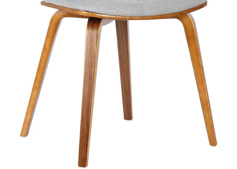 Jaguar Mid-Century Dining Chair in Walnut Wood and Gray Fabric