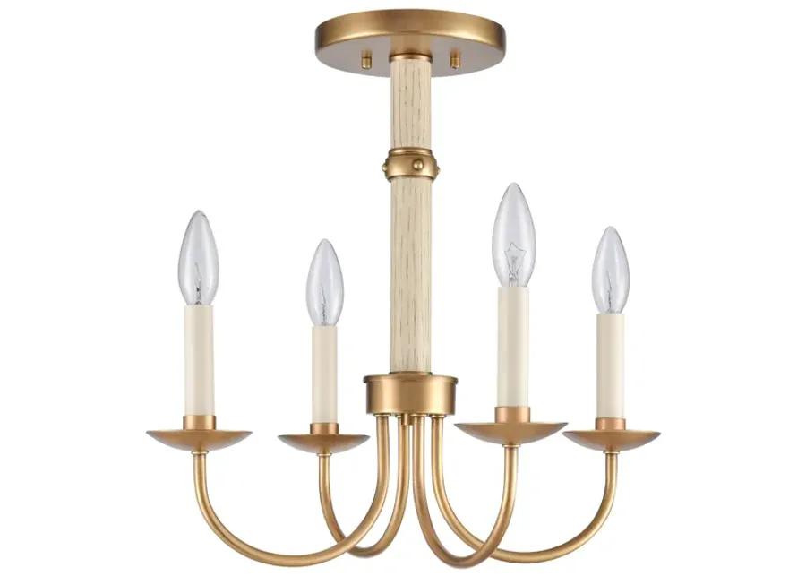 Neville 20'' Wide 4-Light Semi Flush Mount - Natural Brass