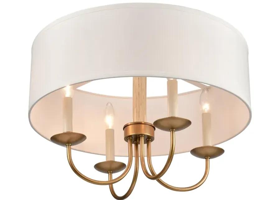 Neville 20'' Wide 4-Light Semi Flush Mount - Natural Brass