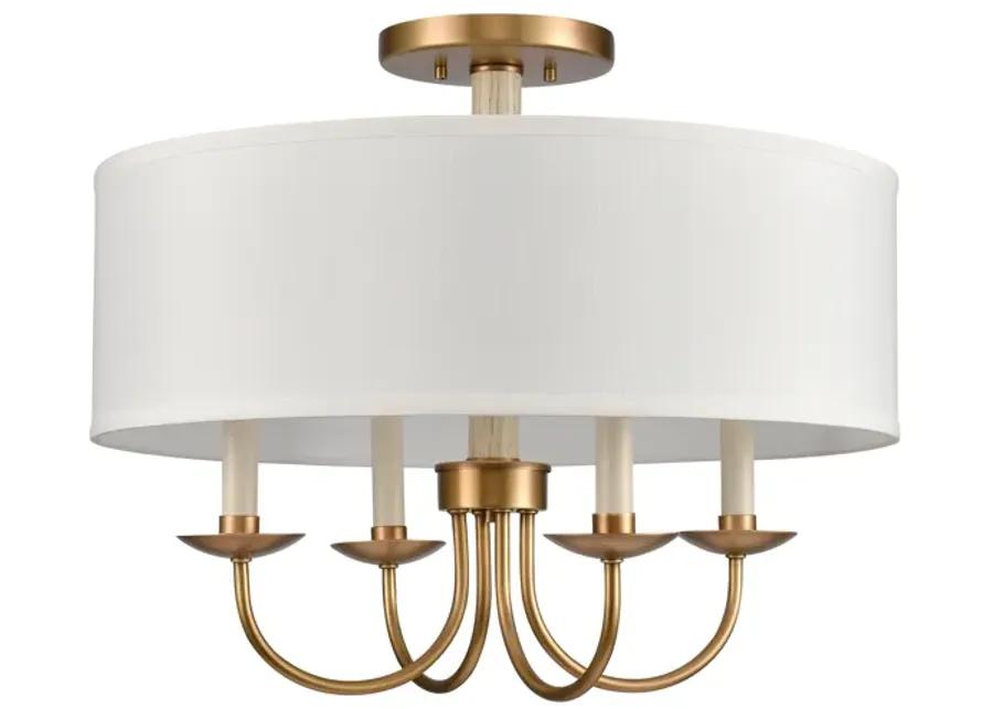 Neville 20'' Wide 4-Light Semi Flush Mount - Natural Brass