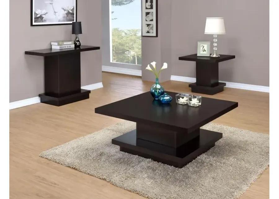 Reston Pedestal Square Coffee Table Cappuccino