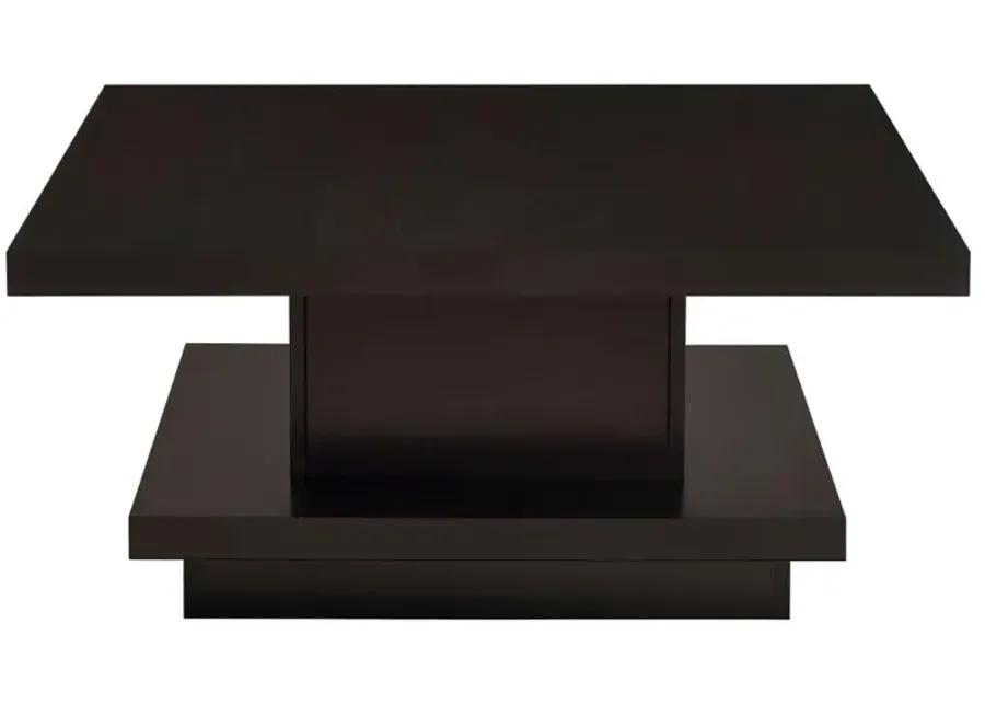 Reston Pedestal Square Coffee Table Cappuccino