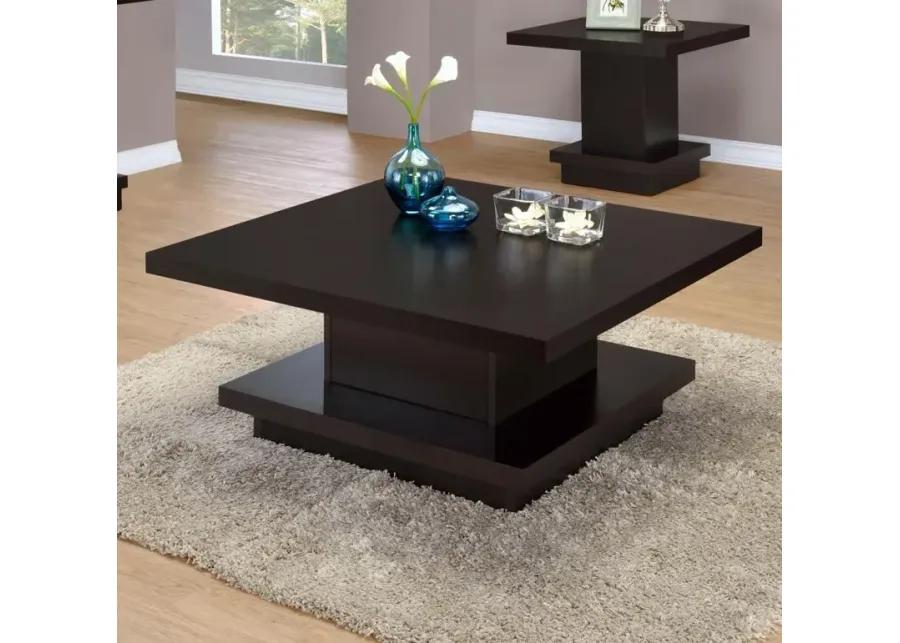 Reston Pedestal Square Coffee Table Cappuccino