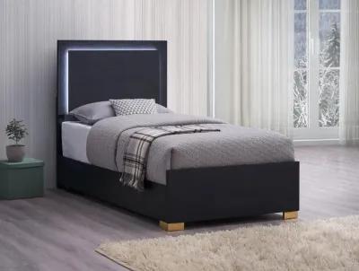 Marceline Twin Bed with LED Headboard Black