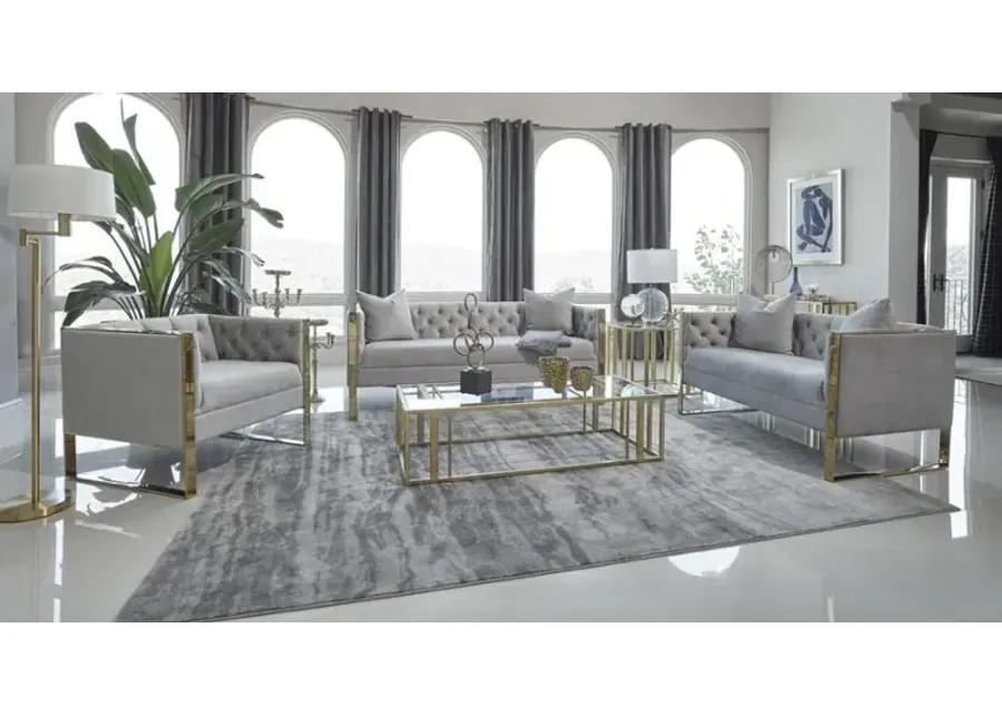 Eastbrook 2-piece Tufted Back Living Room Set Grey