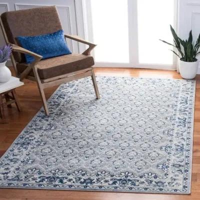 Brentwood 869 Grey / Blue 3' X 5' Small Rectangle Powerloomed Rug