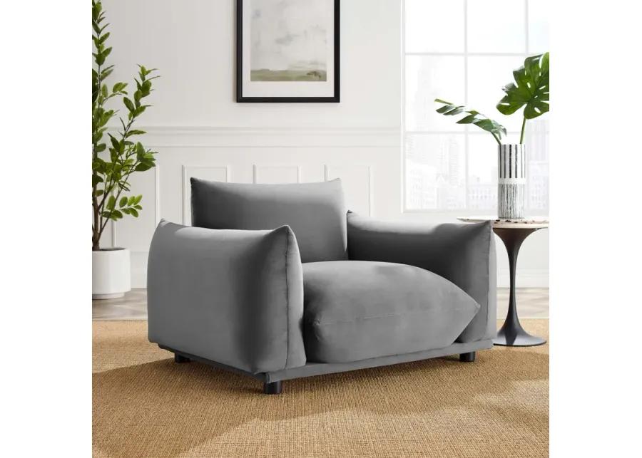 Copious Performance Velvet Armchair