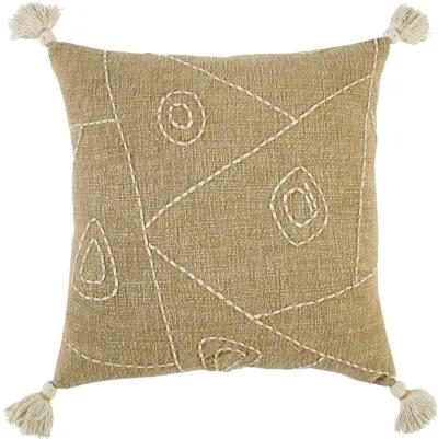 Hieroglyphics Khaki Pillow