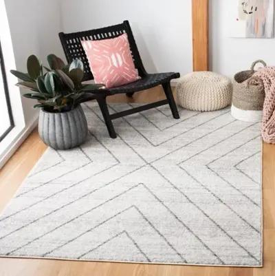 ADIRONDACK Contemporary Ivory / Dark Grey 6' X 6' Round Powerloomed Rug