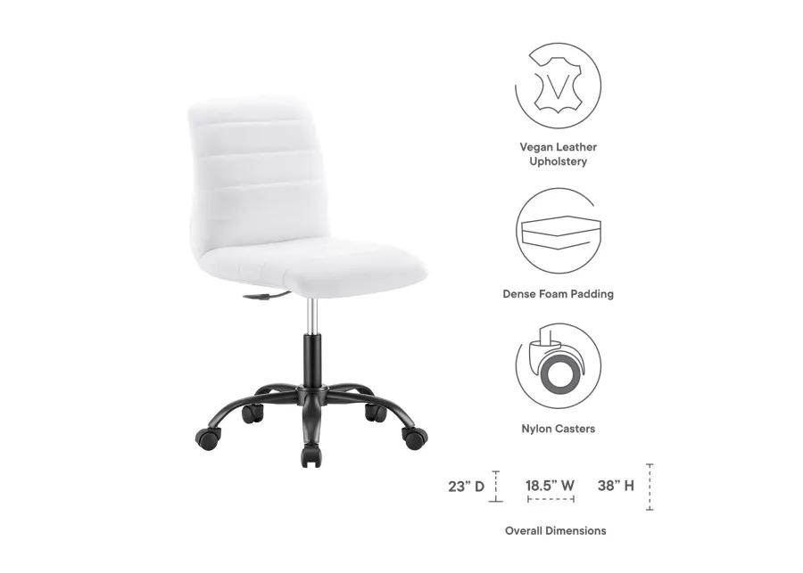 Ripple Armless Vegan Leather Office Chair