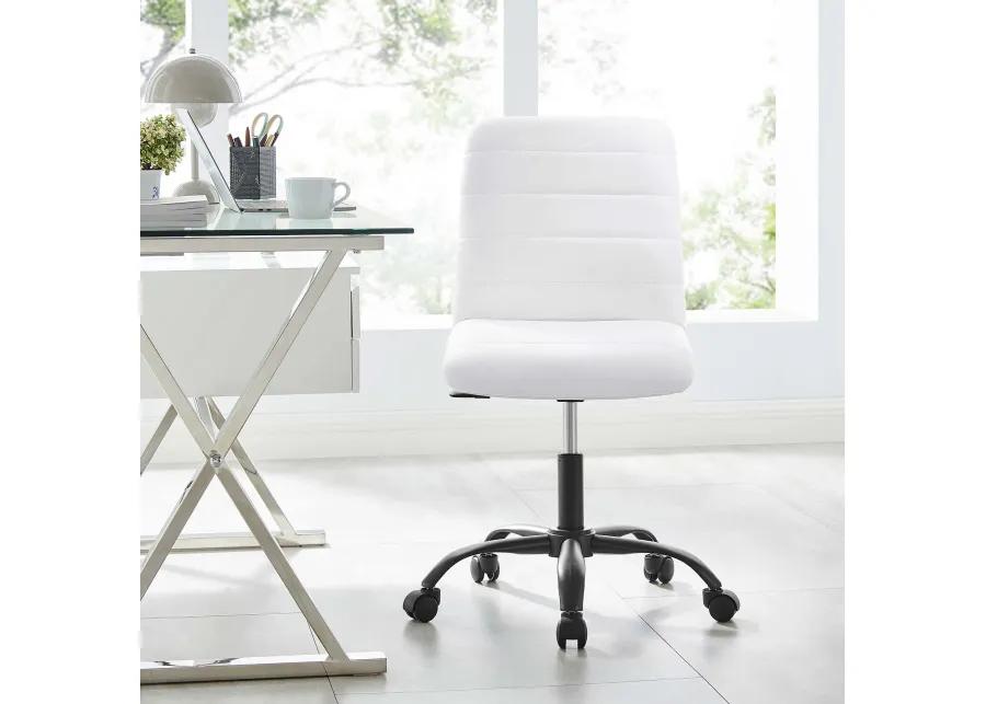 Ripple Armless Vegan Leather Office Chair