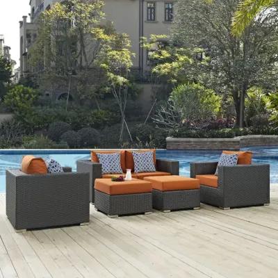 Sojourn 5 Piece Outdoor Patio Sunbrella® Sectional Set