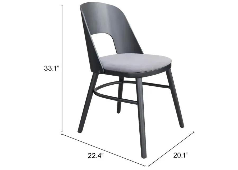 Iago Dining Chair (Set of 2) Gray & Black