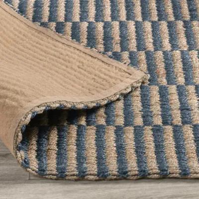 Monterey 9'x12' Jute Handwoven Sustainable Blue Accent Area Rug