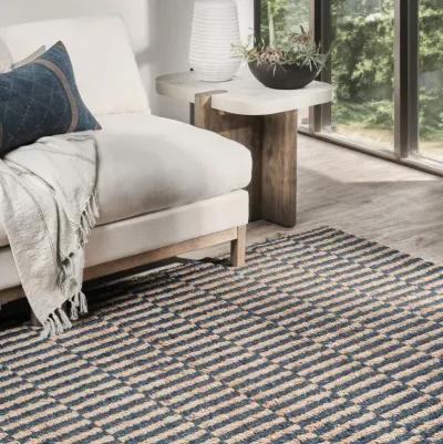 Monterey 9'x12' Jute Handwoven Sustainable Blue Accent Area Rug