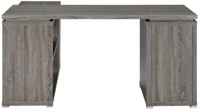 Yvette L-shape Office Desk Weathered Grey